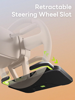 Plateau de table multifonctionnel pour voiture SAIJI pour nourriture, ordinateur portable avec fente rétractable pour volant, surface givrée, plateau pour volant de voiture