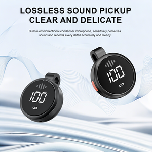 S40 High Quality Min Wireless Lapel <strong>Microphone</strong> with Charging Case Compartment with LED Display Mic for Video - Product Image 2