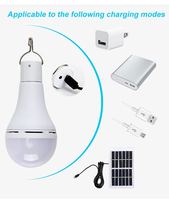 Ampoule solaire extérieure à chargement USB 5v 6v 3000k blanc chaud lampe à LED portable avec télécommande et panneau solaire