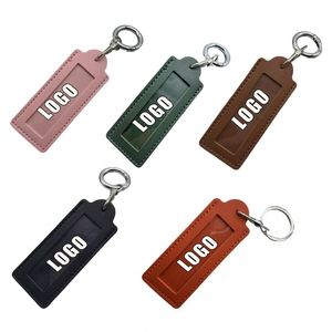Tùy chỉnh thương hiệu Laser khắc chết đúc Logo tùy chỉnh in logo dập nổi da vòng đỏ Keyring - Product Image 4