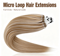 Vente en gros directe usine d'extensions de cheveux naturels micro, extensions de cheveux bouclés micro loop, extensions de cheveux bouclés micro link