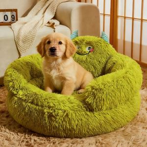 Pet Small Monster Nest Autumn Winter Warm Pet Bed <b>Cats</b> Dogs Long Plush Fabric PP Cotton Sponge Comfortable Protective - Product Image 5
