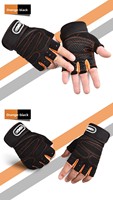 Gants de sécurité demi-doigts pour entraînement physique, respirants, antidérapants, avec protège-poignets, vente en gros, musculation, polyester, sans silicone