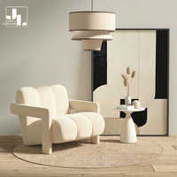 Fauteuil de loisirs pour chambre d'hôtel de luxe mobilier moderne simple cadre en bois velours orange chaise à une place