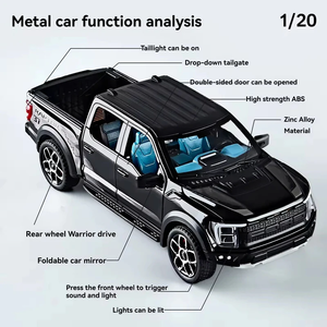 Camioneta Ford Raptor de Alto Rendimiento, Modelo a Escala 1:24, Carrocería de Metal, Vehículo Coleccionable con Detalles Realistas - Product Image 4