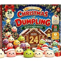 Calendrier de l'Avent Squishies Noël 2026 – Boîte Mystère Sensorielle Anti-Stress au Toucher Doux pour Cadeau de Noël