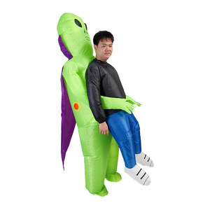 Venta al por mayor personalizado volar disfraz Alien Scary People niños adultos rehén fiesta inflable disfraz para Halloween