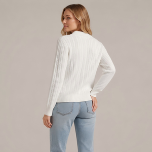 <span class=keywords><strong>Cardigan</strong></span> da Donna in Maglia a Treccia <span class=keywords><strong>con</strong></span> Collo Risvoltato e Bottoni, Manica Lunga, Produzione Personalizzata - Product Image 2