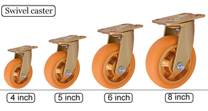 Roulettes pivotantes robustes en TPR <span class=keywords><strong>de</strong></span> 5 pouces, roue en caoutchouc thermoplastique orange, capacité <span class=keywords><strong>de</strong></span> 220 kg, silencieuses et non-marquantes, pour chariot d'atelier - Product Image 5