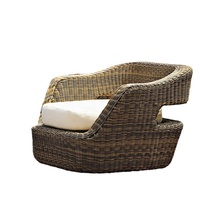 Meilleures ventes de meubles d'extérieur, ensemble de canapé de patio en rotin synthétique brun foncé rustique avec coussins imperméables pour le jardin