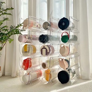 Support à boissons transparent multicouche empilable pour bouteilles d'eau, organisateur de réfrigérateur avec compartiments, 3 étages - Product Image 1