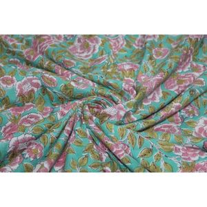 Nueva Tela Sostenible Estampada a Mano, Tela de Algodón Ligera con Estampado Floral, Diseño Floral para Confección de Vestidos para Niñas y Niños - Product Image 6