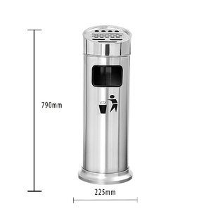 Cendrier et litière de grande capacité Cendrier à ouverture latérale Cendrier à dessus incliné Support de sol Cendrier à cigarettes en acier inoxydable - Product Image 3