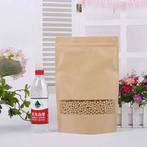 Wholesale Custom Recyclable MOPP/CPP Laminated Kraft Paper Stand Pouch <b>Zip</b> <b>Lock</b> Clear Window Customized Color 130 Thickness Food - Product Image 4