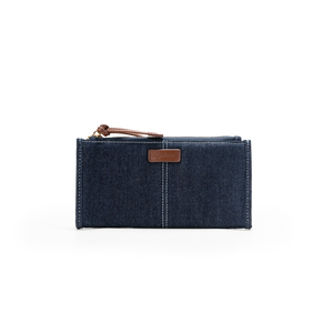 Denim <b>Long</b> Wallet Women Zipper Clutch <b>Purse</b> Large Capacity Card Holder Coin Wallet - Product Image 2