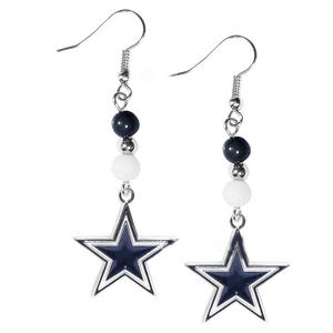 Boucles d'oreilles pendantes en perles acryliques, design papillon en alliage, couleur bonbon football, série 32 équipes sportives, Baldy More Raven - Product Image 5