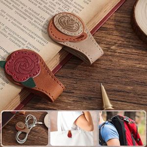 Vintage Magnetic <b>Bookmarks</b> Pu Leather Accessories Coffee Rose <b>Bookmark</b> Book Clip Page Holder - Product Image 5