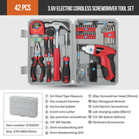 47pc 3.6V USB Kit de perceuse sans fil de qualité professionnelle pour le bricolage Tournevis électrique Ensemble d'outils électriques avec source de batterie OEM ODM
