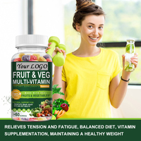 Gummies Complexe de Fruits et Légumes Naturels 30 pièces Gummies Multivitaminés Complément Alimentaire