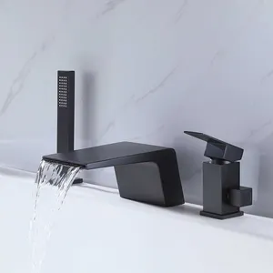 LUSA nuova vasca da bagno completamente in rame rubinetto caldo e freddo tre pezzi set split cascata con doccia a mano set