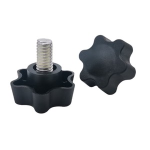 Plastic <b>Adjustable</b> Furniture Feet M6 Black Hand Turned Plum Blossom Design <b>Table</b> Chair <b>Legs</b> Easy Installation - Product Image 2