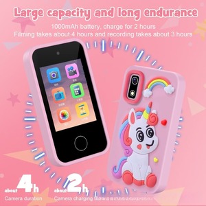 Childrens Touchscreen Camera Phone Pink Unicorn Design 2.8 Inch HD Front Rear Camera Educational Toy For Kids - Product Image 3