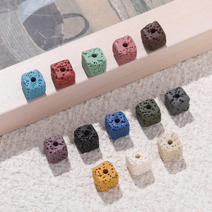 Perles carrées en pierre volcanique, perles en vrac pour la fabrication de bracelets, accessoires de bijoux DIY, vente en gros, 8mm - Product Image 4