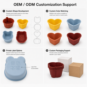 Reusable Nonstick <strong>Silicone</strong> Baking Cups <strong>Cupcake</strong> Muffin Cake <strong>Molds</strong> Round Heart Star Flower Animal Shapes OEM ODM Custom Bakeware - Product Image 3