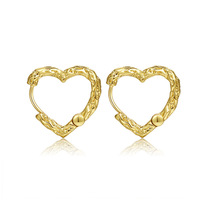 Boucles d'oreilles en argent sterling à texture irrégulière minimaliste européenne américaine pour femmes Crochets d'oreilles circulaires de style Ins transfrontalier