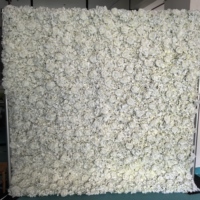 YOUYIUOZ dinding rumput buatan, dinding rumput buatan kustom 3D 2.4x2.4M dengan panel bunga pernikahan, dinding latar belakang