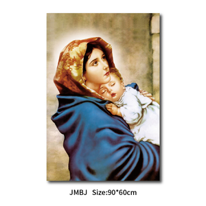 Trang trí nội thất cổ điển thiêng liêng trái tim của Chúa Giêsu Thiên Chúa Công Giáo vải pha lê sứ sơn in Tôn Giáo Chúa Giêsu tường nghệ thuật sang trọng - Product Image 6