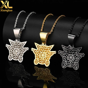 Collar de Hombre Estilo Hip Hop, con Colgante de Dibujos Animados, Elfo Fantasma Dorado - Product Image 4