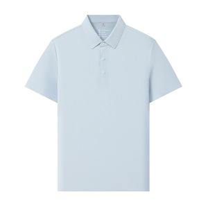 เสื้อโปโลผู้ชายแขนสั้นสีพื้นโพลีเอสเตอร์แห้งเร็วให้ความรู้สึกเย็นสบายสวมใส่ได้ทุกวัน - Product Image 4