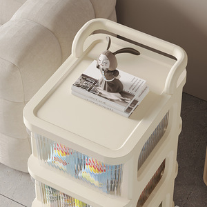 Storage Cart 5 Tier Beige With Wheels Office Organizer Desktop Storage Rack For Home Office Use - Product Image 2