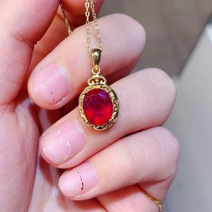 Nuovi Arrivi Gioielli in Argento 925 con Rubino Incastonato Design Semplice Gioielli Raffinati <span class=keywords><strong>Set</strong></span> di Gioielli per Ragazze per Matrimoni - Product Image 3