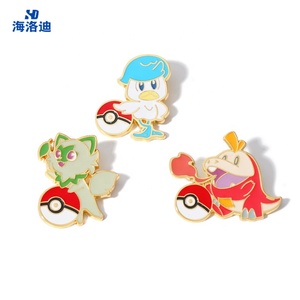 Animación periférico mascota elfo Baokemeng nueva hoja Miau correr agua pato fuego opaco cocodrilo aleación de zinc pegamento broche insignia - Product Image 1