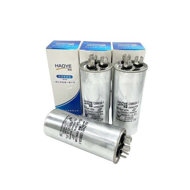 Factory Quality Capacitor CBB65a-1 50+ 5UF 450V AC Capacitor for Household Air Conditioning Motor Operation