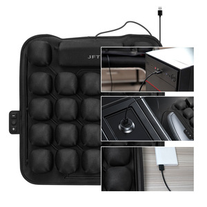 Cojín de asiento con masaje de aire JFT, versión inteligente alimentada por USB, de TPU negro, para oficina, hogar, sala de estar, dormitorio - Product Image 1