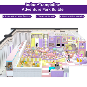 Bettaplay Aire de jeux pour enfants de 180 m², équipement de terrain de jeux intérieur, aire de jeux souple, piscine à balles géante, plastique rose et violet, pays des rêves - Product Image 3
