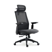 Chaise de bureau exécutive moderne et simple en maille avec fonctions réglables, base pivotante et porte-manteau pour bureau à domicile
