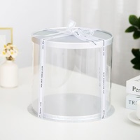 Boîtes à gâteaux rondes transparentes jetables en PET QX 6" 8" 10" 12" pour les fêtes d'anniversaire et de mariage, emballage alimentaire