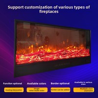 Cheminée Électrique Américaine Personnalisée avec Flamme Simulée Intégrée, Meuble Décoratif pour Cheminée Électronique
