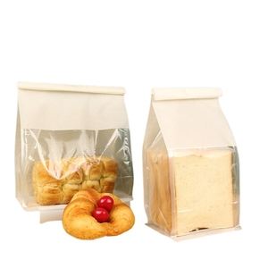 ถุงขนมปังแบบตั้งได้ ทำจากกระดาษฝ้ายพิมพ์ลายตามสั่ง พร้อมหน้าต่างใสและซีลแบบกัสเซ็ต สำหรับบรรจุภัณฑ์อาหารปิ้งย่างแบบนำกลับบ้าน - Product Image 6