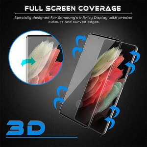 Protector de pantalla de vidrio templado 9H para <span class=keywords><strong>Samsung</strong></span> <span class=keywords><strong>Galaxy</strong></span> <span class=keywords><strong>S21</strong></span> <span class=keywords><strong>Ultra</strong></span> 3D, cobertura completa - Product Image 3