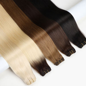 Extensioni per capelli a doppia trama da 24 pollici, 100% Remy, con trama annodata a mano, lisce, Genius Weft - Product Image 1