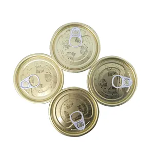 Tüm satış altın renk Tuna kolay açık kapaklar Metal kapaklar TFS EOE gıda ambalajı için