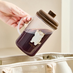Bouteille d'eau froide en plastique OEM avec poignée, pot à infusion de médecine chinoise, tasse d'eau transparente portable - Product Image 1