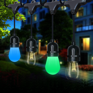 תאורת מיתר LED RGBW חיצונית עמידה למים, נורות לד לפטיו, DC12V IP65, תאורת רדיפה לקישוט מסיבות גן - Product Image 1