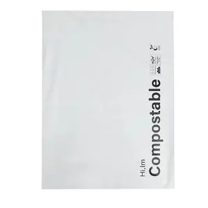 Customized Disposable Biodegradable Compostable Degradable Pla Flat Pink Shipping Bags Black Polymailer With Logo Print