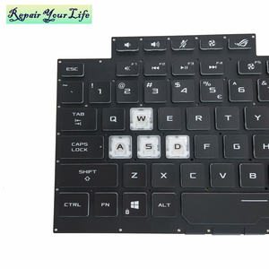 Clavier de jeu américain pour ASUS ROG Strix Scar III G531 <span class=keywords><strong>G513</strong></span> <span class=keywords><strong>G512</strong></span> V184262BS1 UI 0KN1-8T2UI11 0KNR0-4613UI00 avec rétro-éclairage couleur - Product Image 2